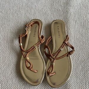 Talbots Brown Braided Leather Sandals Size 9.5M